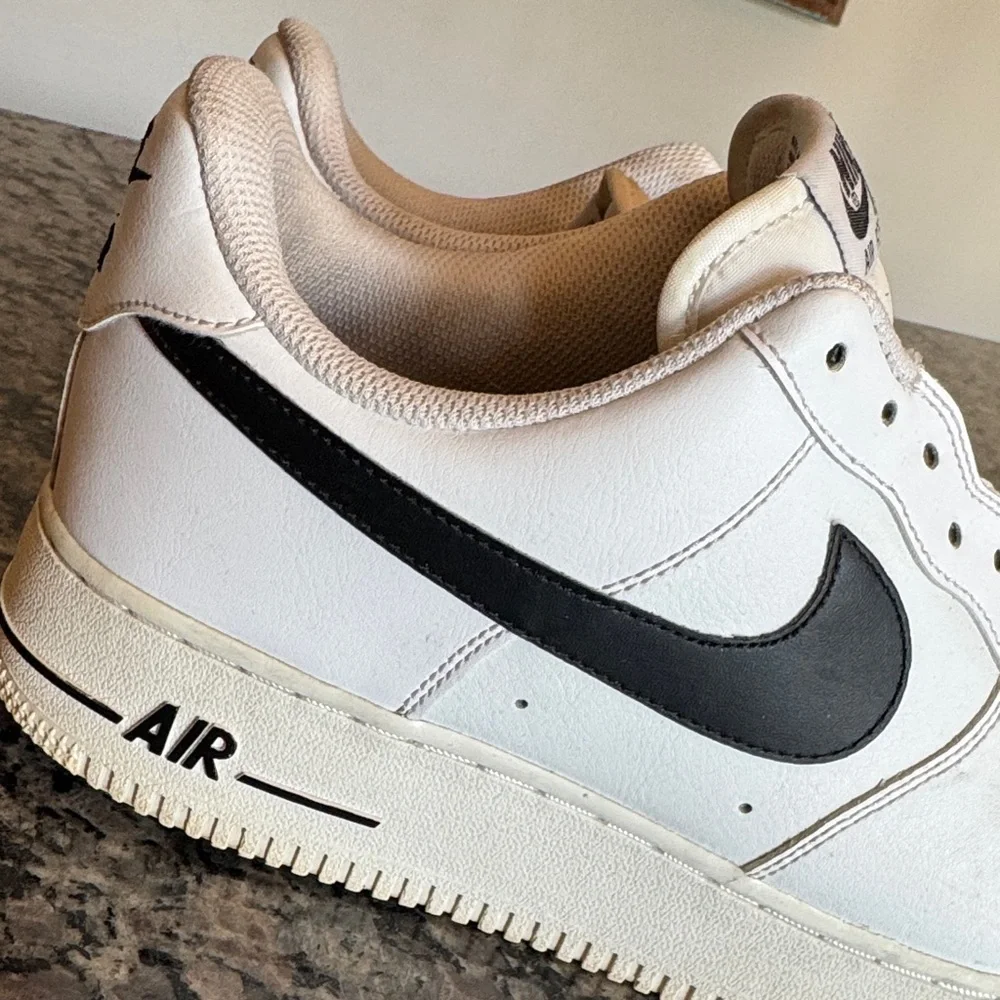 Nike Men's White and Black Air Force one Sneakers 9
